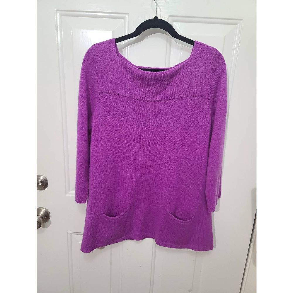 Peck & Peck Women's Cashmere Long Sleeve Sweater Purple-Granny sweater valentine